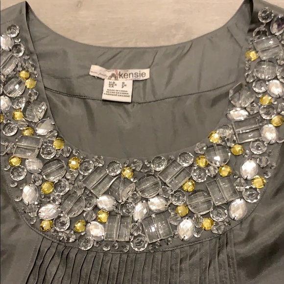 NWT Kensie Silk Embellished Top - Picture 6 of 9